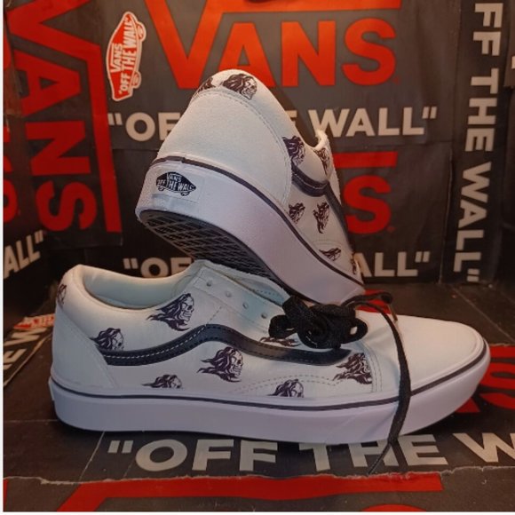 VANS ComfyCush Old Skool Sixty Sixers Skulls Men's 9.5 Black/White VN0A3WMA1RU - Picture 9 of 13